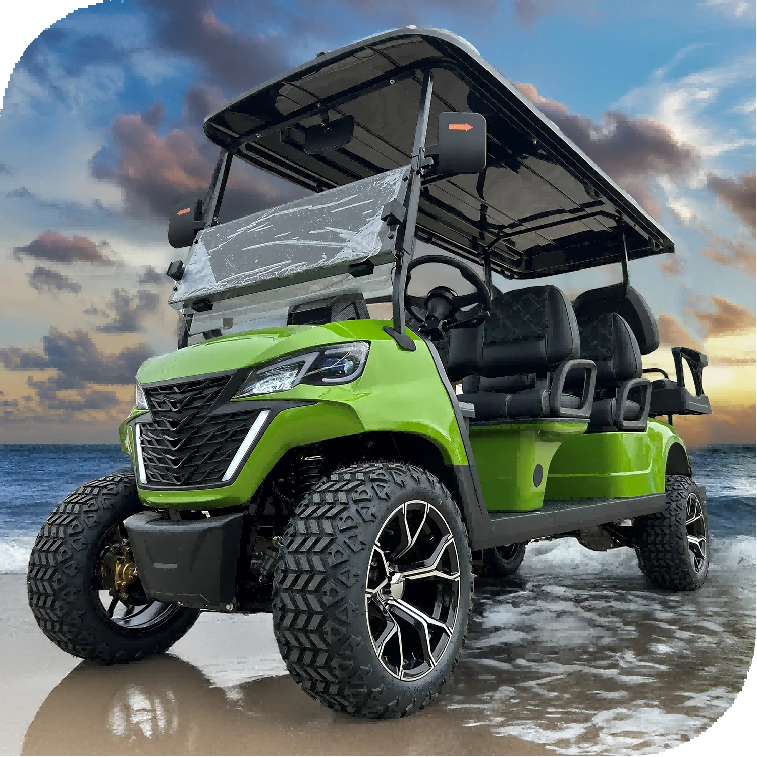 Factory Direct High Quality 2+2 Seats 7500W Lithium Battery Utility Golf Carts Luxury Electric Golf Buggy