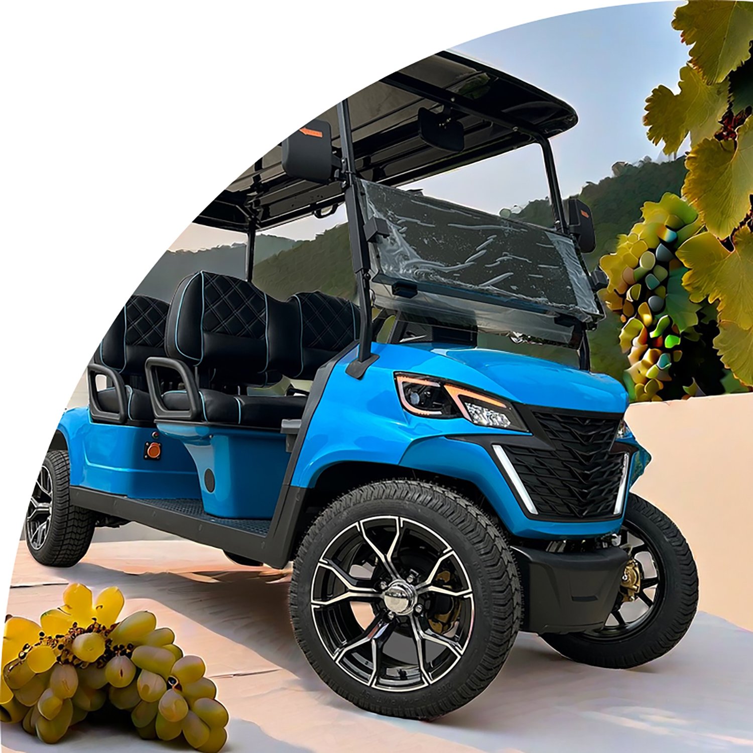 Factory Direct High Quality 4+2 Seats 72V Lithium Battery Utility Golf Carts Luxury Electric Golf Buggy