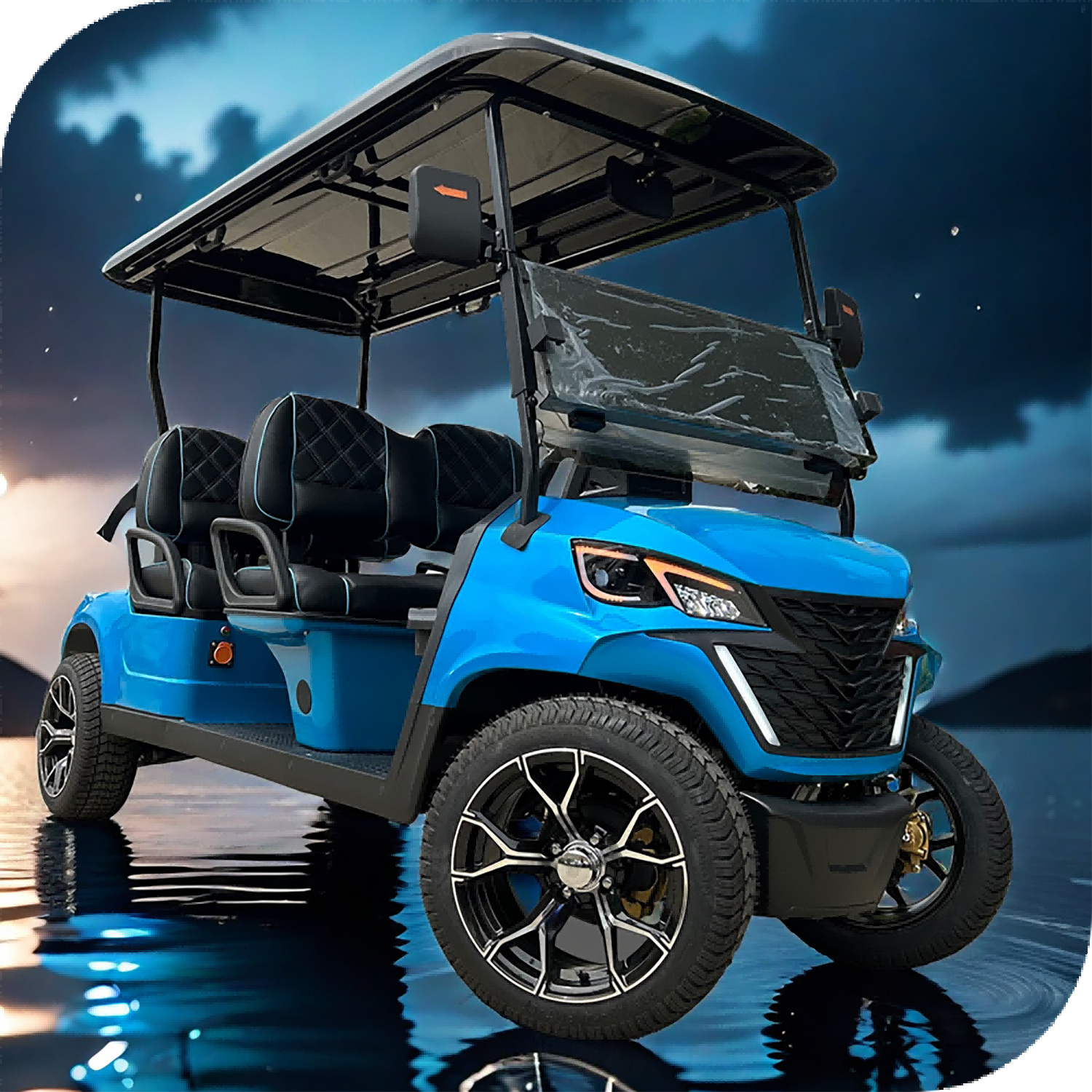 Factory Direct High Quality 4+2 Seats 72V Lithium Battery Utility Golf Carts Luxury Electric Golf Buggy