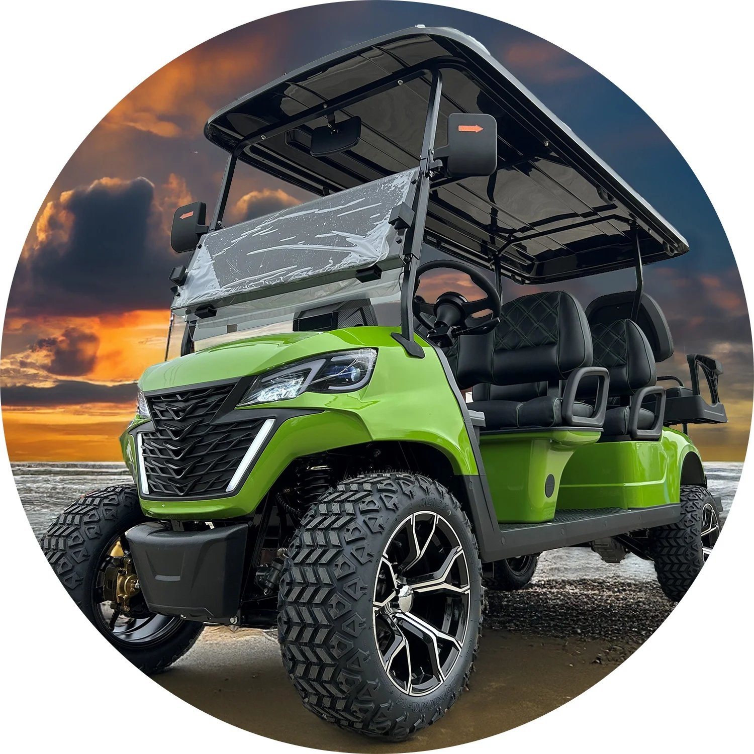 Factory Direct High Quality 4+2 Seats 72V Lithium Battery Utility Golf Carts Luxury Electric Golf Buggy