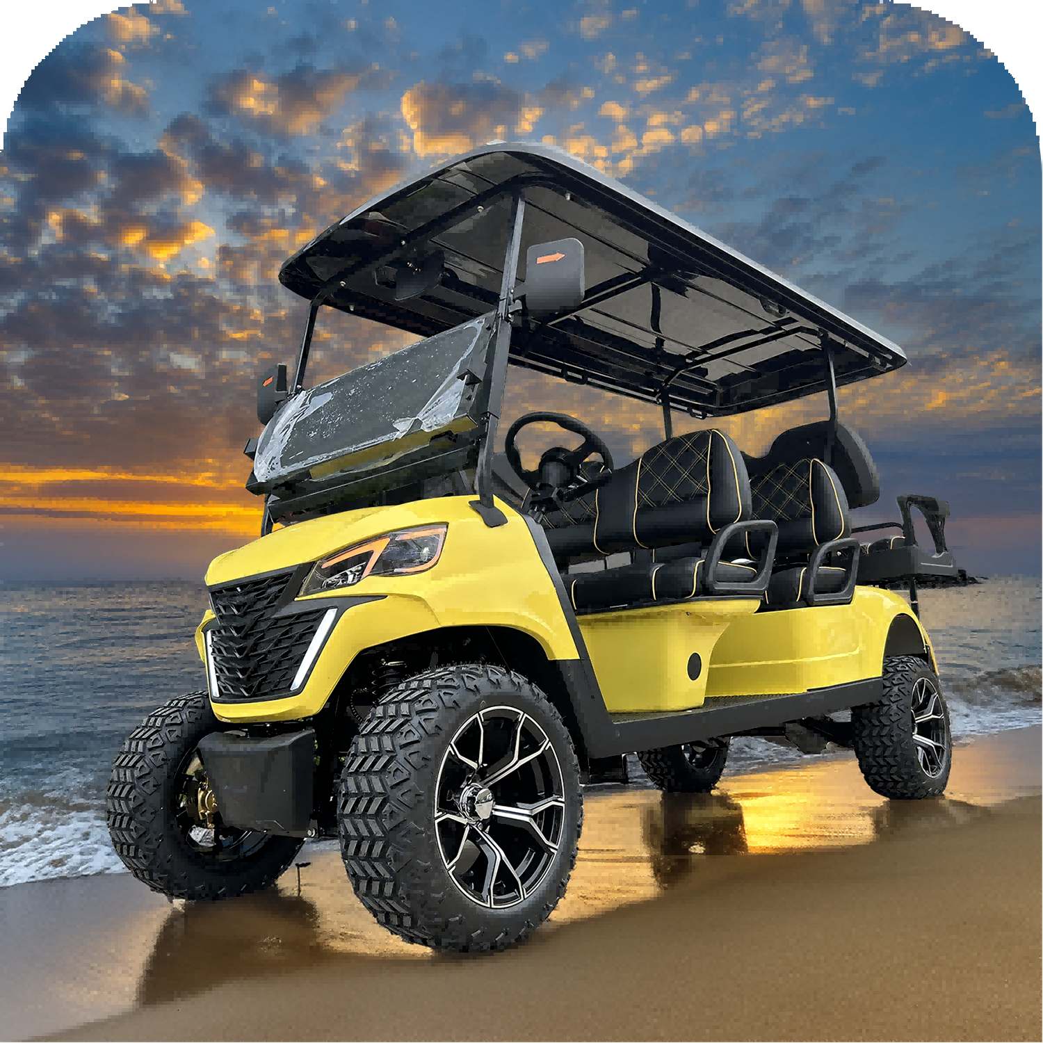 Modern Design Offroad Golf Buggy Hot Sale 4+2 Seats 72V Electric Golf Carts Street Legal