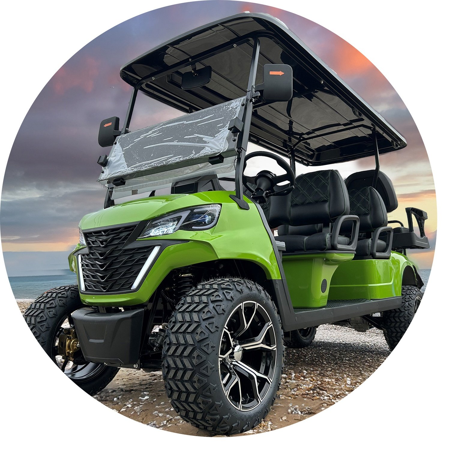 Top Quality 150A Lithium Battery Rechargeable 2+2 Seats Utility Electric Golf Carts Buggy