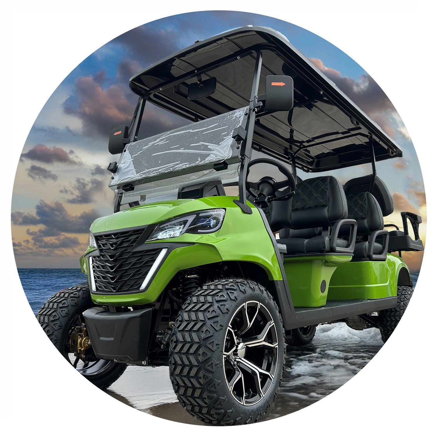 Top Quality 150A Lithium Battery Rechargeable 2+2 Seats Utility Electric Golf Carts Buggy