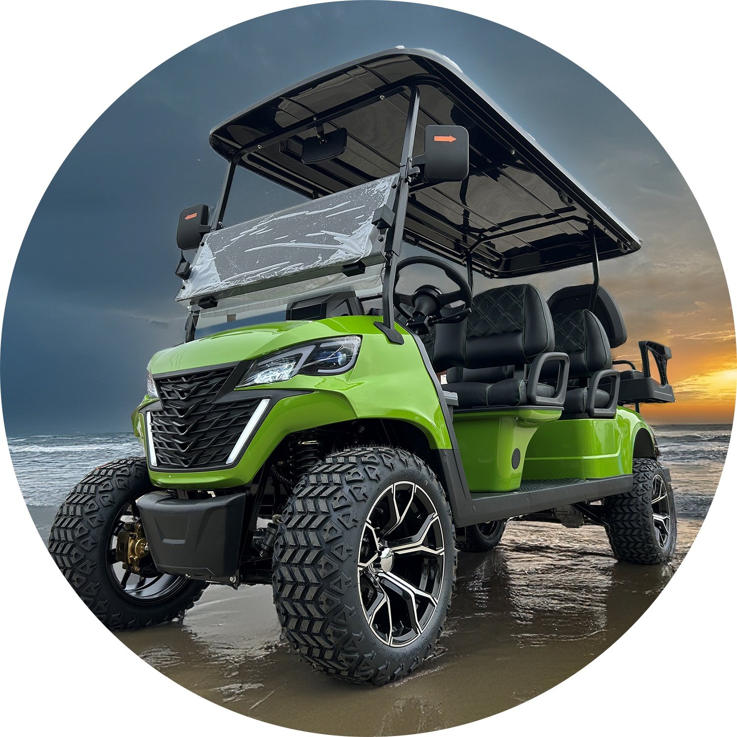 Top Quality 150A Lithium Battery Rechargeable 2+2 Seats Utility Electric Golf Carts Buggy