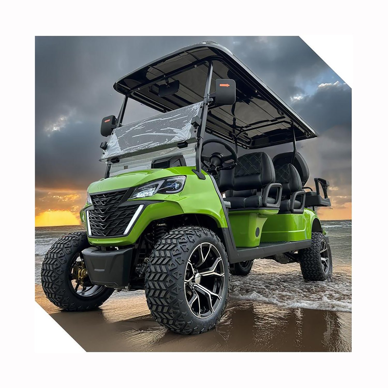 Top Quality 36V Lithium Battery Rechargeable 2+2 Seats Utility Electric Golf Carts Buggy