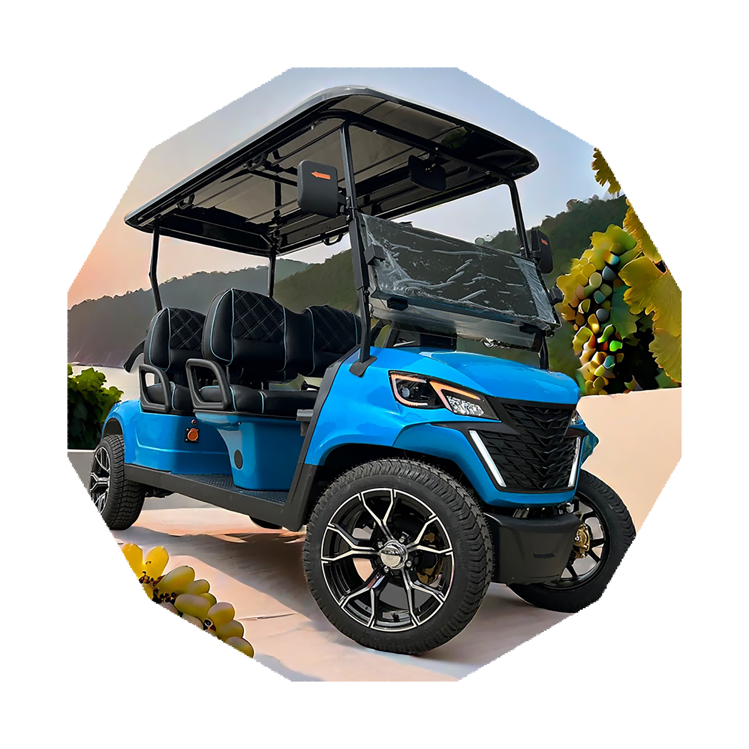 Top Quality 36V Lithium Battery Rechargeable 2+2 Seats Utility Electric Golf Carts Buggy