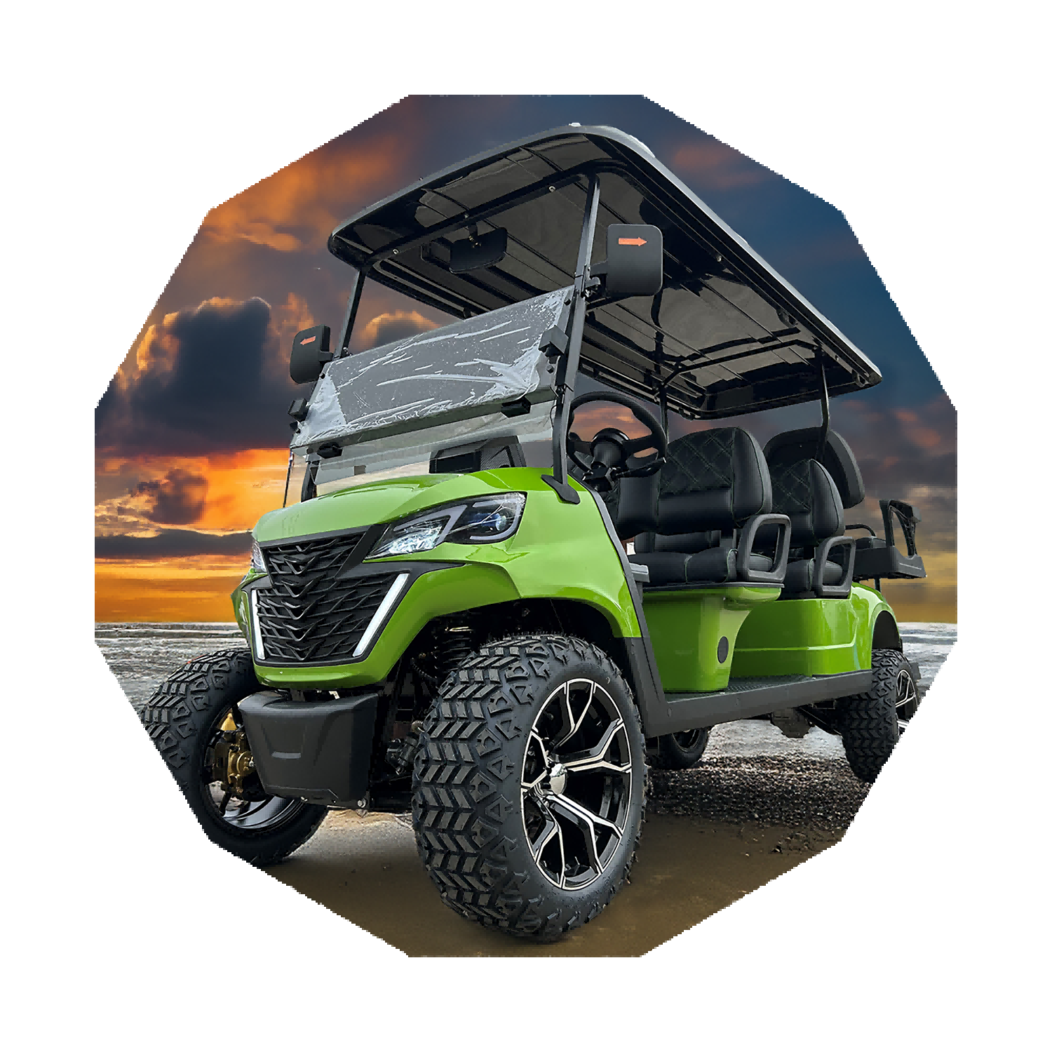 Top Quality 36V Lithium Battery Rechargeable 2+2 Seats Utility Electric Golf Carts Buggy